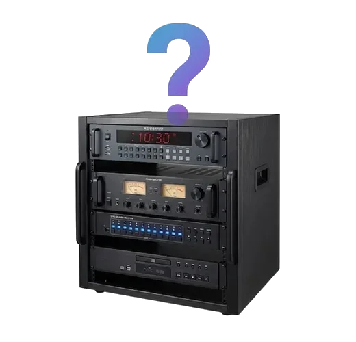 고가의 아날로그 방송 장비 랙